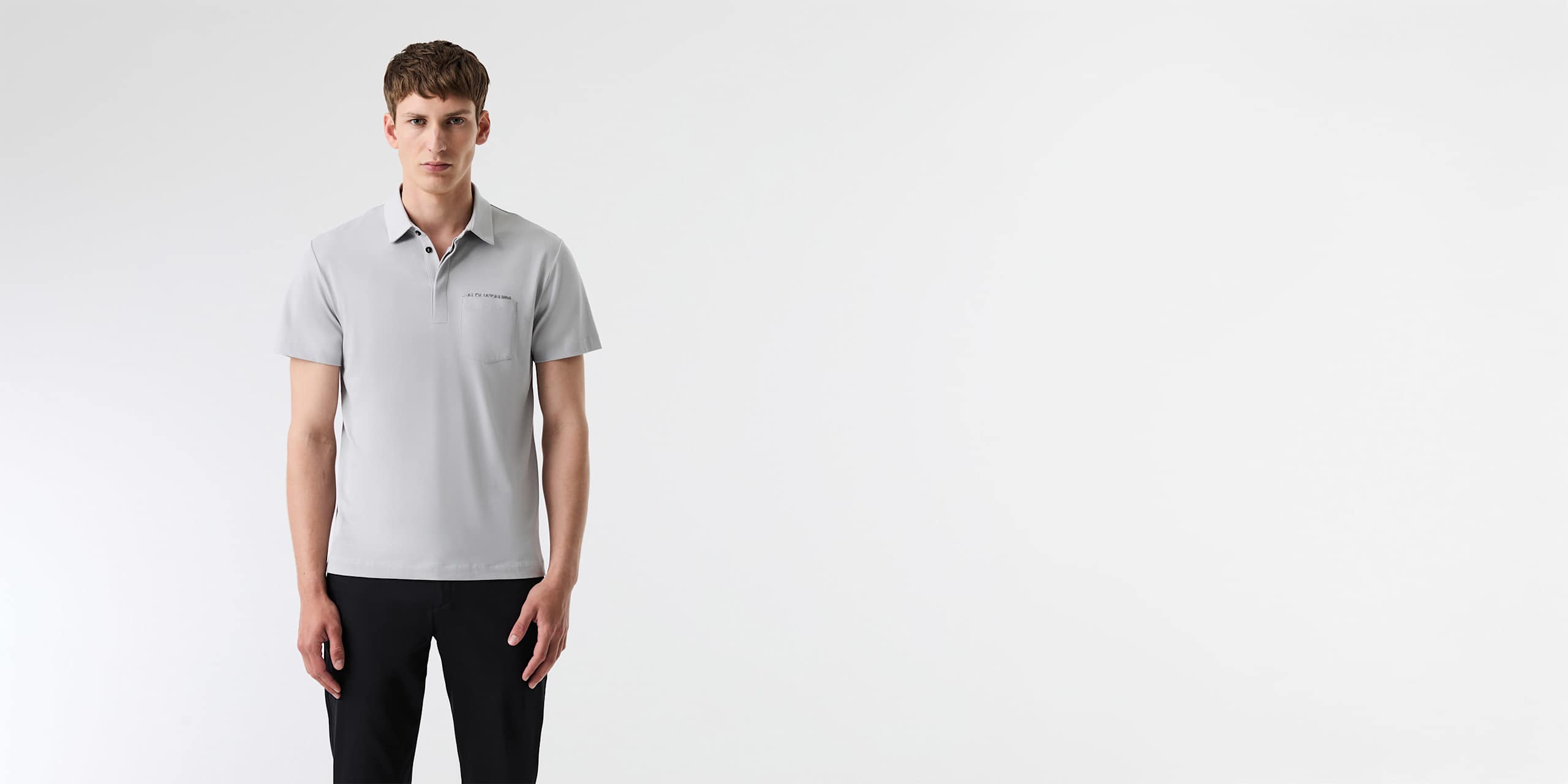 AlphaTauri | JOMAR V1.Y9.01 | Polo en coton Supima in Gris Moyen for Homme AlphaTauri | JOMAR V1.Y9.01 | Polo en coton Supima in Gris Moyen for Homme