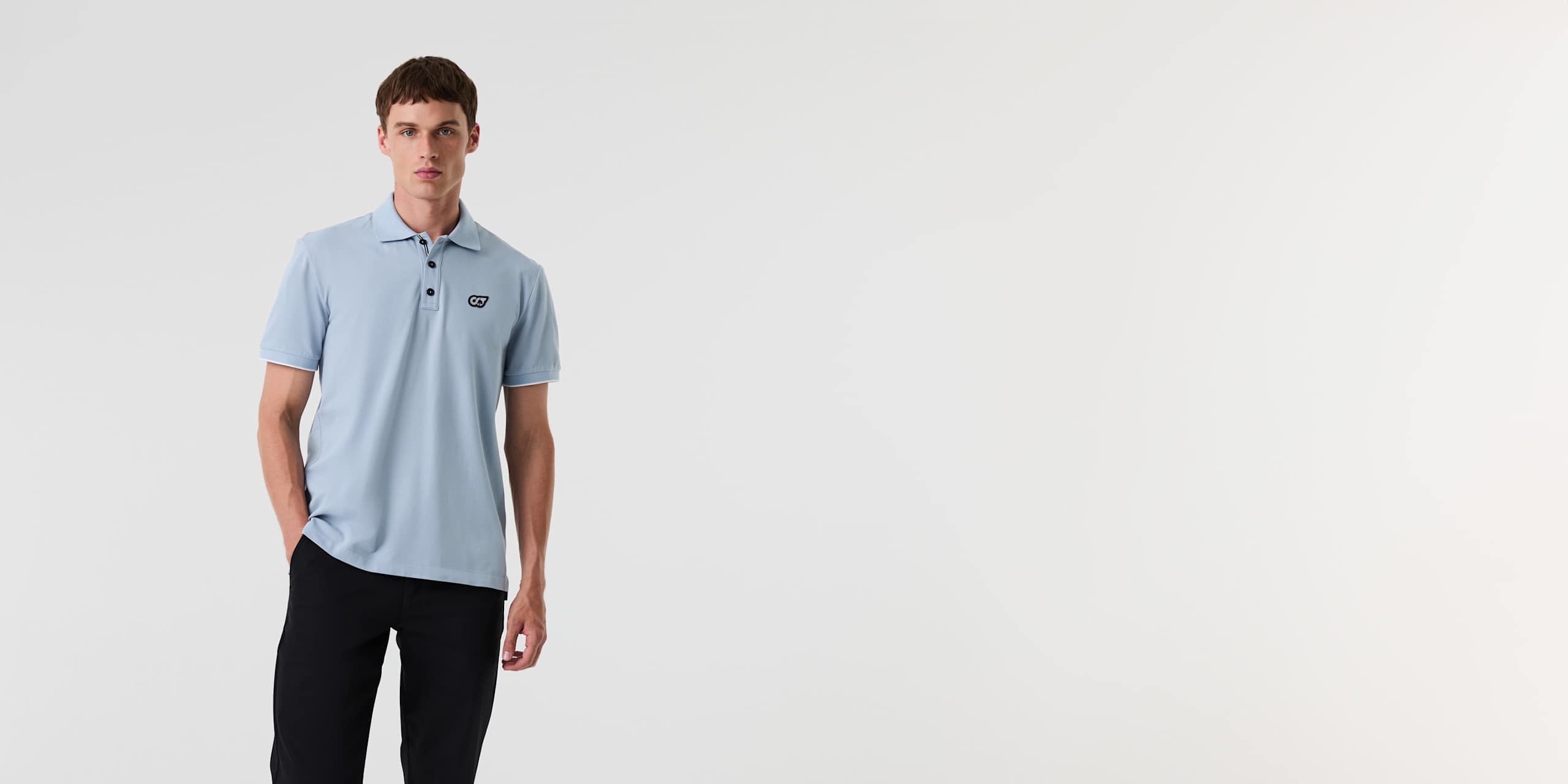 AlphaTauri | JUNX V2.Y9.01 | Piqué-Poloshirt in Fog Blue für Herren AlphaTauri | JUNX V2.Y9.01 | Piqué-Poloshirt in Fog Blue für Herren