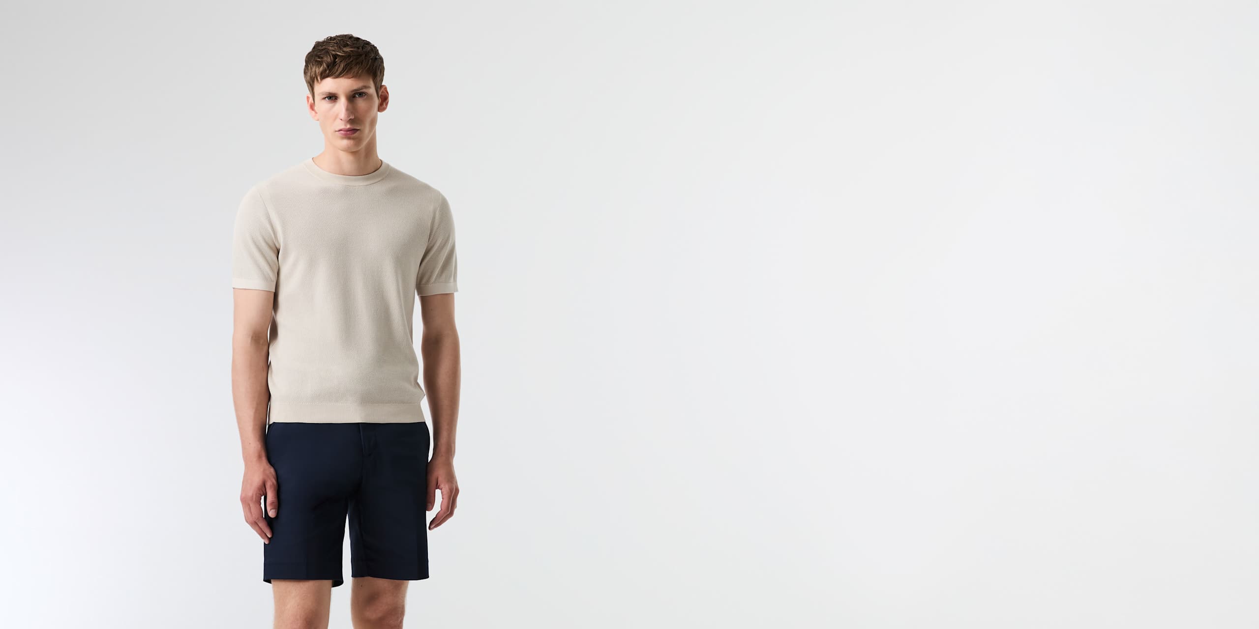AlphaTauri | FAWEN V1.Y9.01 | Camiseta de punto de algodón y liocel in Stone for Hombre AlphaTauri | FAWEN V1.Y9.01 | Camiseta de punto de algodón y liocel in Stone for Hombre