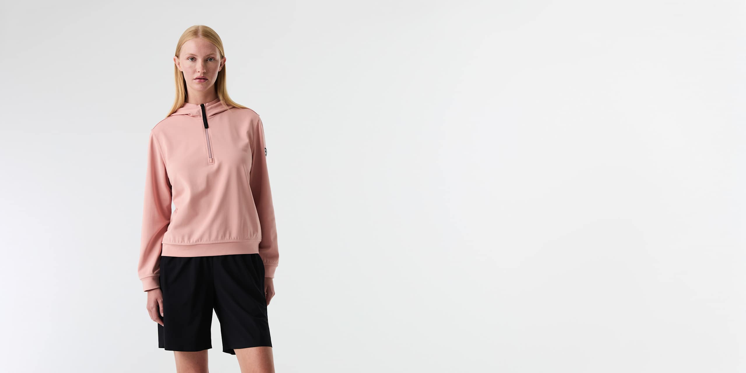 AlphaTauri | SVREO V1.Y9.01 | Hoodie mit halbem Reißverschluss in Misty Pink für Damen AlphaTauri | SVREO V1.Y9.01 | Hoodie mit halbem Reißverschluss in Misty Pink für Damen