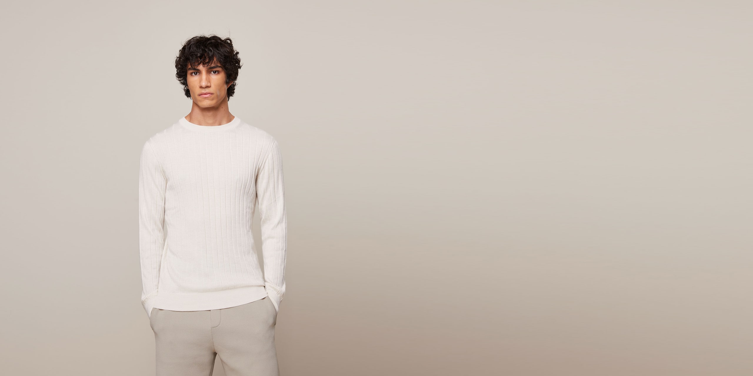 AlphaTauri | FACAS V1.Y6.01 | Maglione in maglia 3D misto cashmere-Coolmax senza cuciture in Bianco for Uomo AlphaTauri | FACAS V1.Y6.01 | Maglione in maglia 3D misto cashmere-Coolmax senza cuciture in Bianco for Uomo