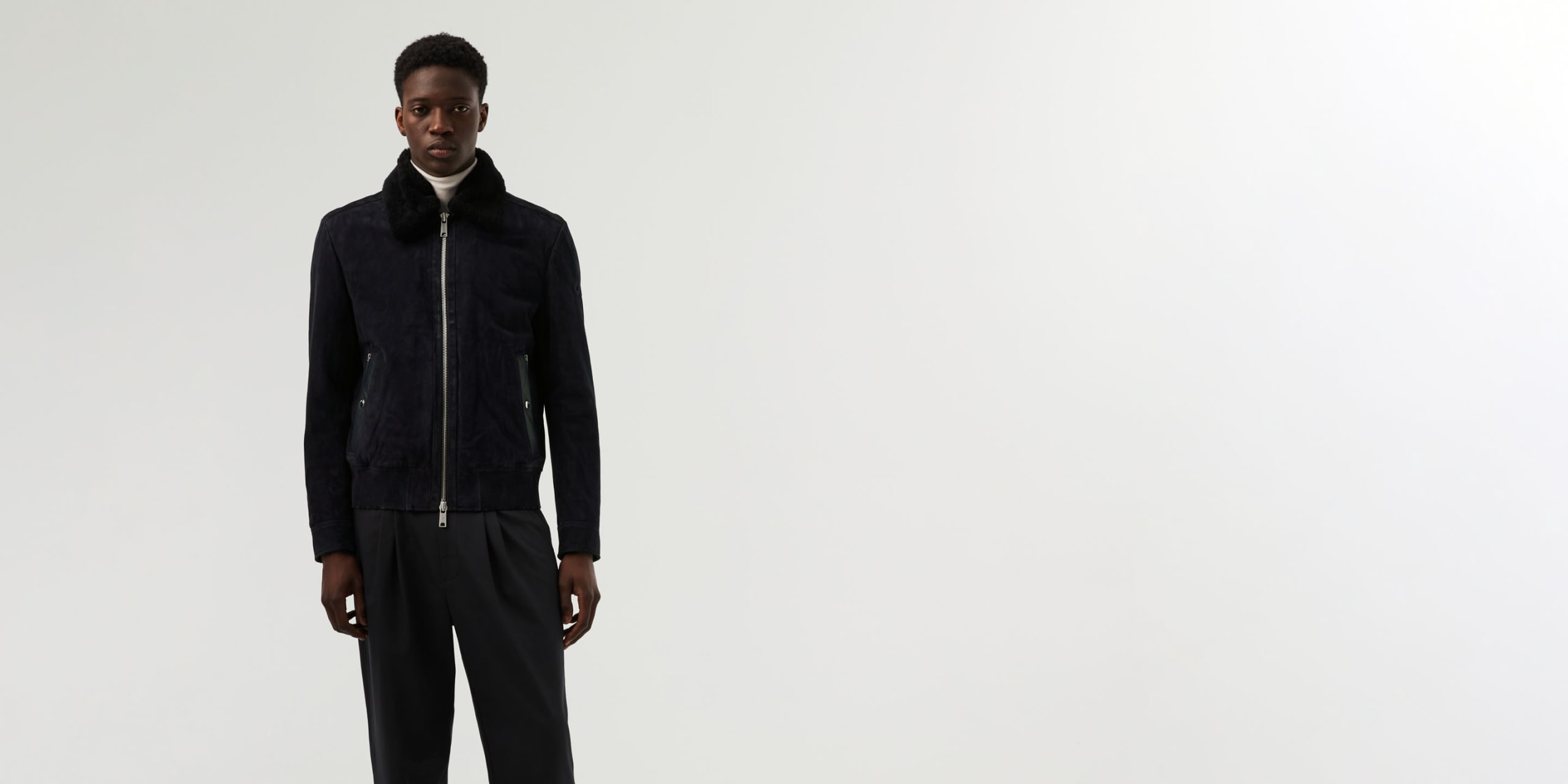 AlphaTauri | LENDM V1.Y6.02 | Suede Leather Jacket in Black for Men AlphaTauri | LENDM V1.Y6.02 | Suede Leather Jacket in Black for Men