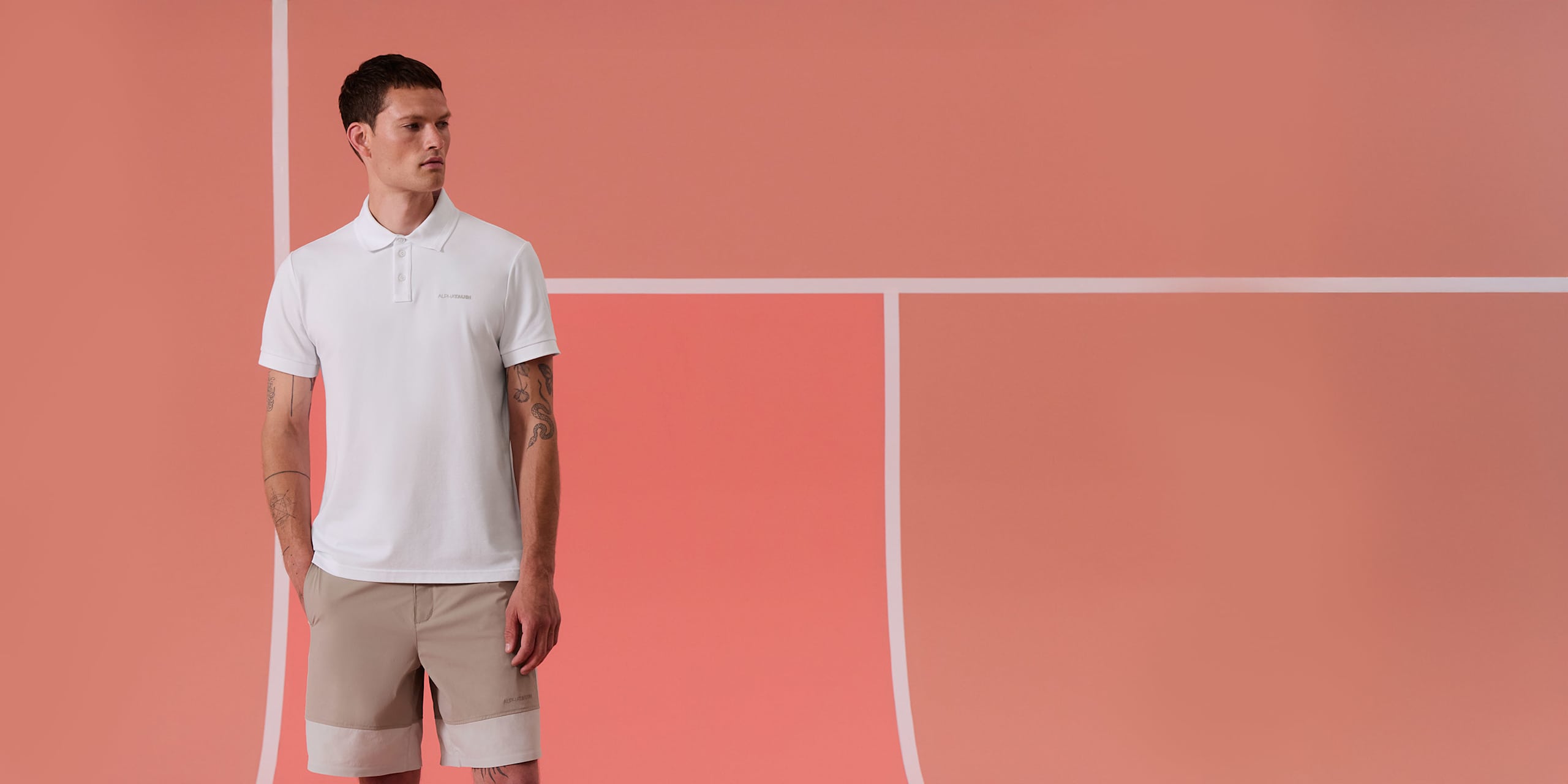 AlphaTauri | JESH V1.Y10.01 | Polo de piqué en mezcla de algodón in White for Hombre AlphaTauri | JESH V1.Y10.01 | Polo de piqué en mezcla de algodón in White for Hombre
