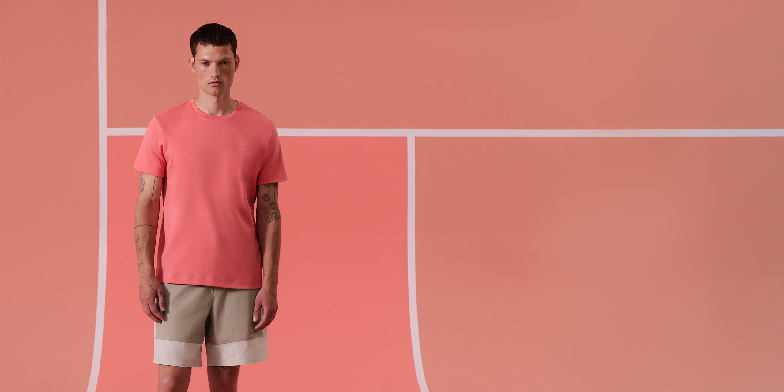 AlphaTauri | JIVY V1.Y10.01 | T-shirt en coton épais in Light Peach for Homme AlphaTauri | JIVY V1.Y10.01 | T-shirt en coton épais in Light Peach for Homme