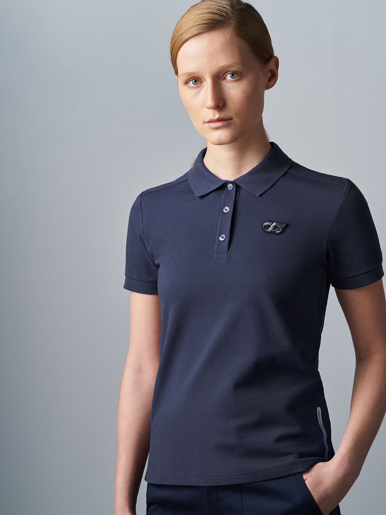 AlphaTauri | JANEY V1.Y5.02 | Pique Polo Shirt in navy for Women