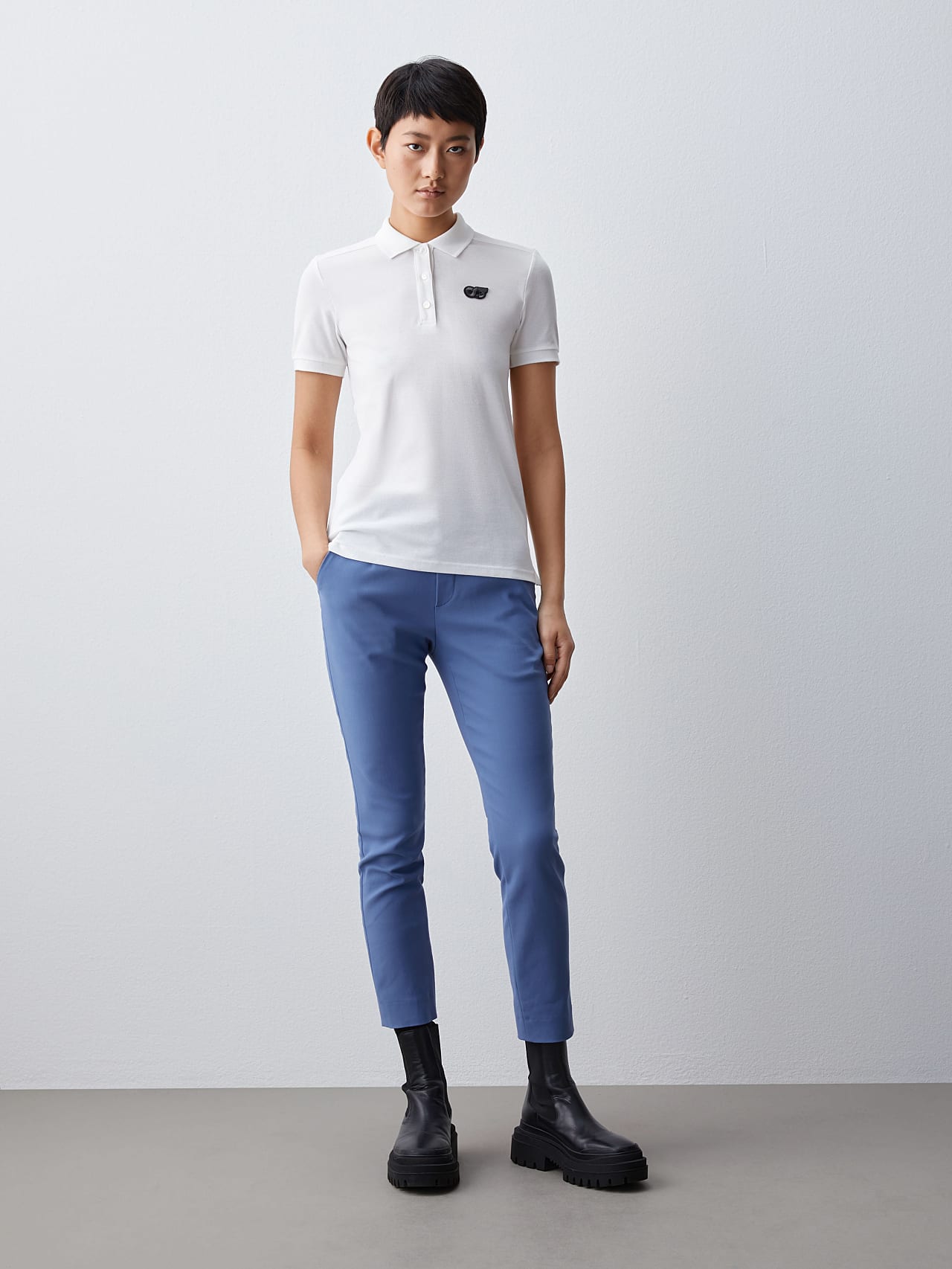 AlphaTauri | JANEY V1.Y5.02 | Pique Polo Shirt in offwhite for Women