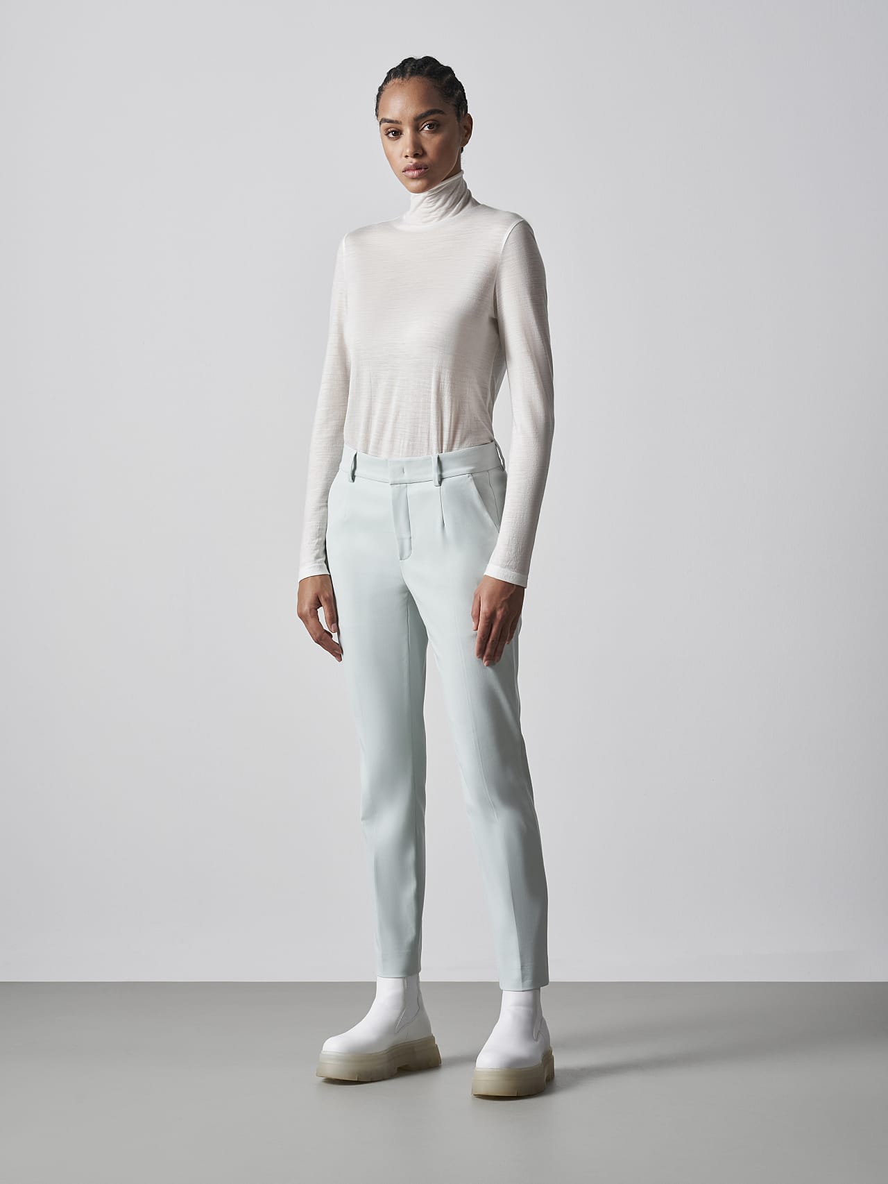 AlphaTauri | PERTI V1.Y5.02 | Slim-Fit Tapered Pants in Pale Blue  for Women