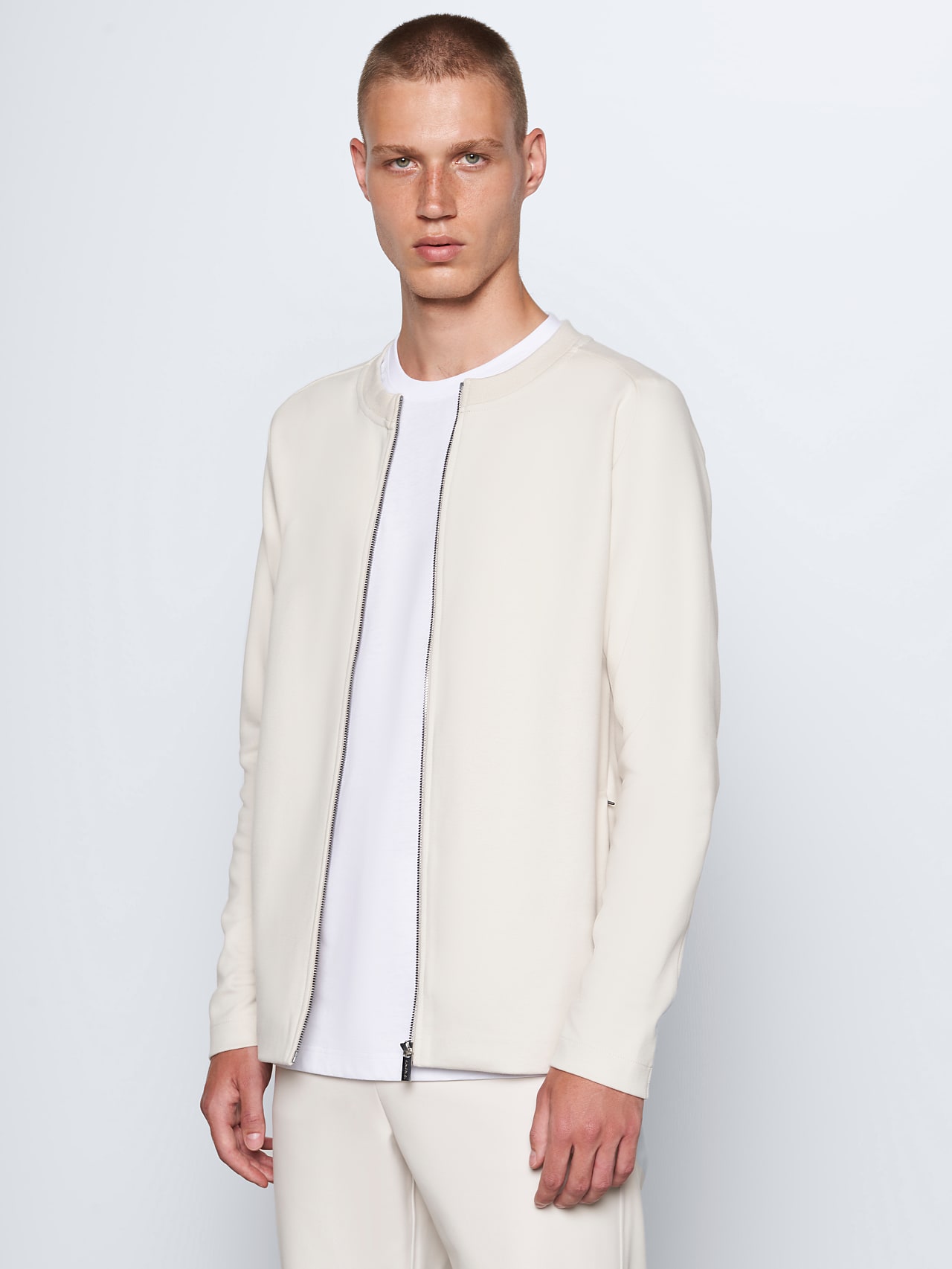 AlphaTauri | SEONE V1.Y6.01 | Sweat Jacket with Logo Embroidery in offwhite for Men