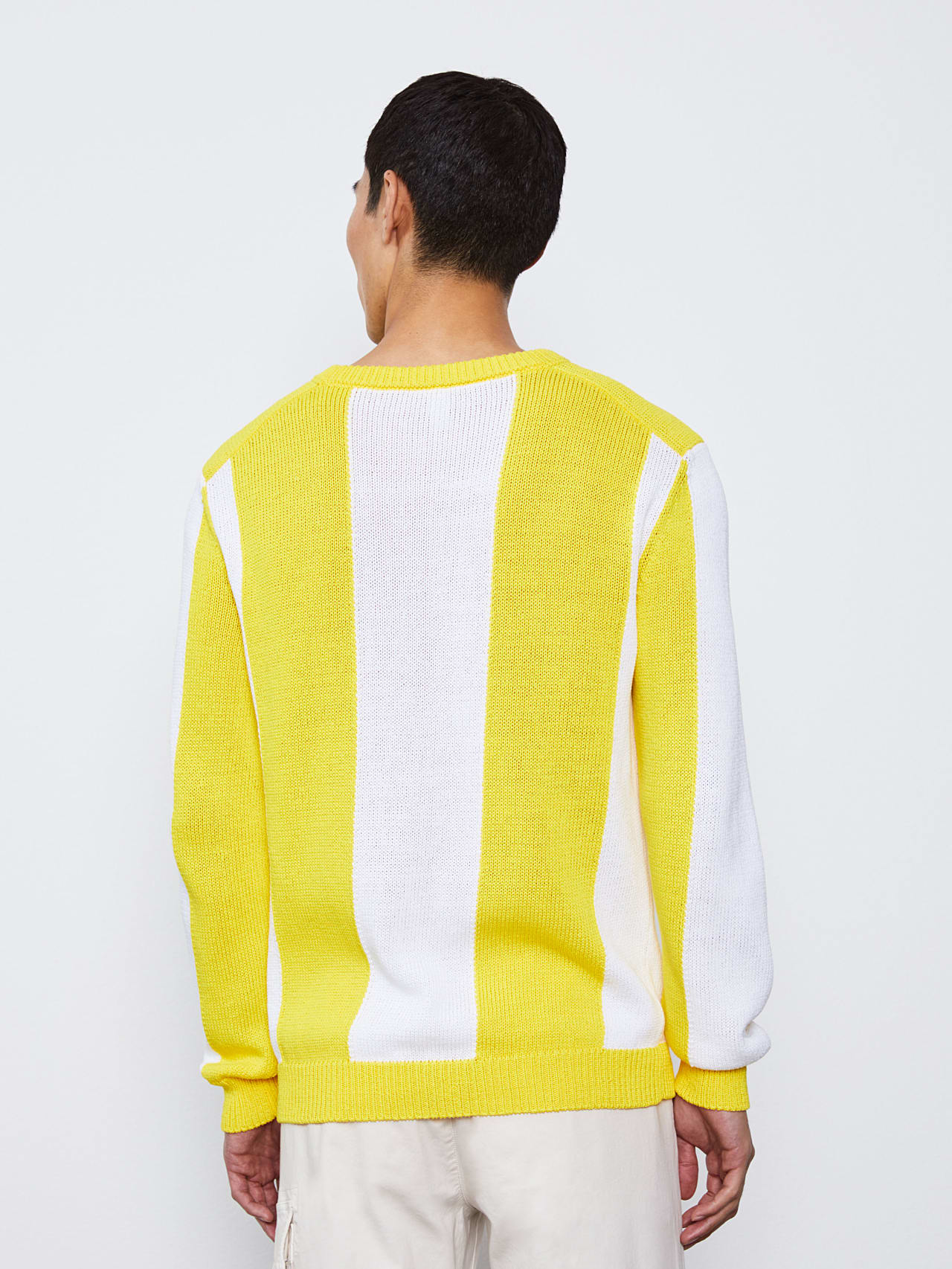 AlphaTauri | FASHY V1.Y6.01 | Colourblock Knit Sweater in yellow / white for Men