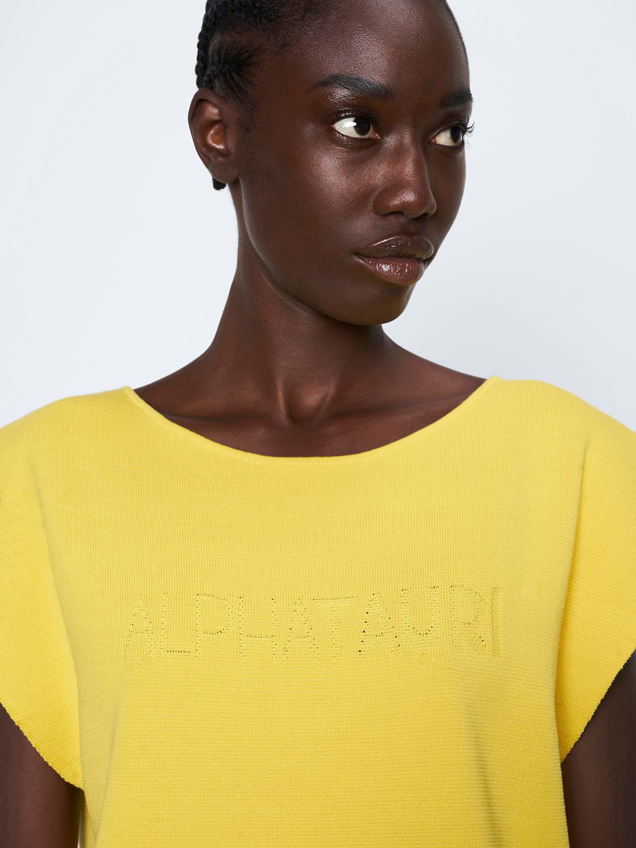 AlphaTauri | FILATA V1.Y6.01 | Knit Top with Logo Detail in yellow for Women