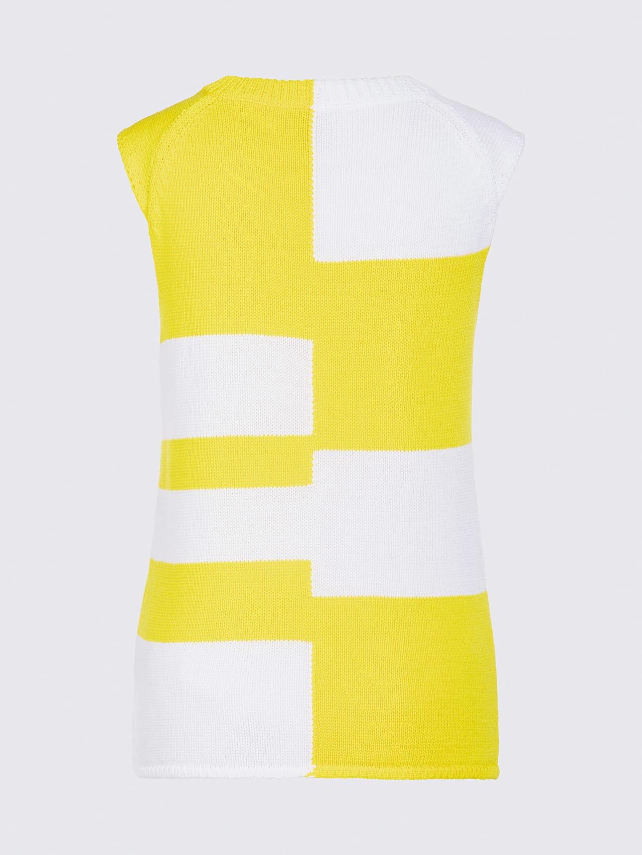 AlphaTauri | FOUTO V1.Y6.01 | Colourblock Knit Top in yellow / white for Women