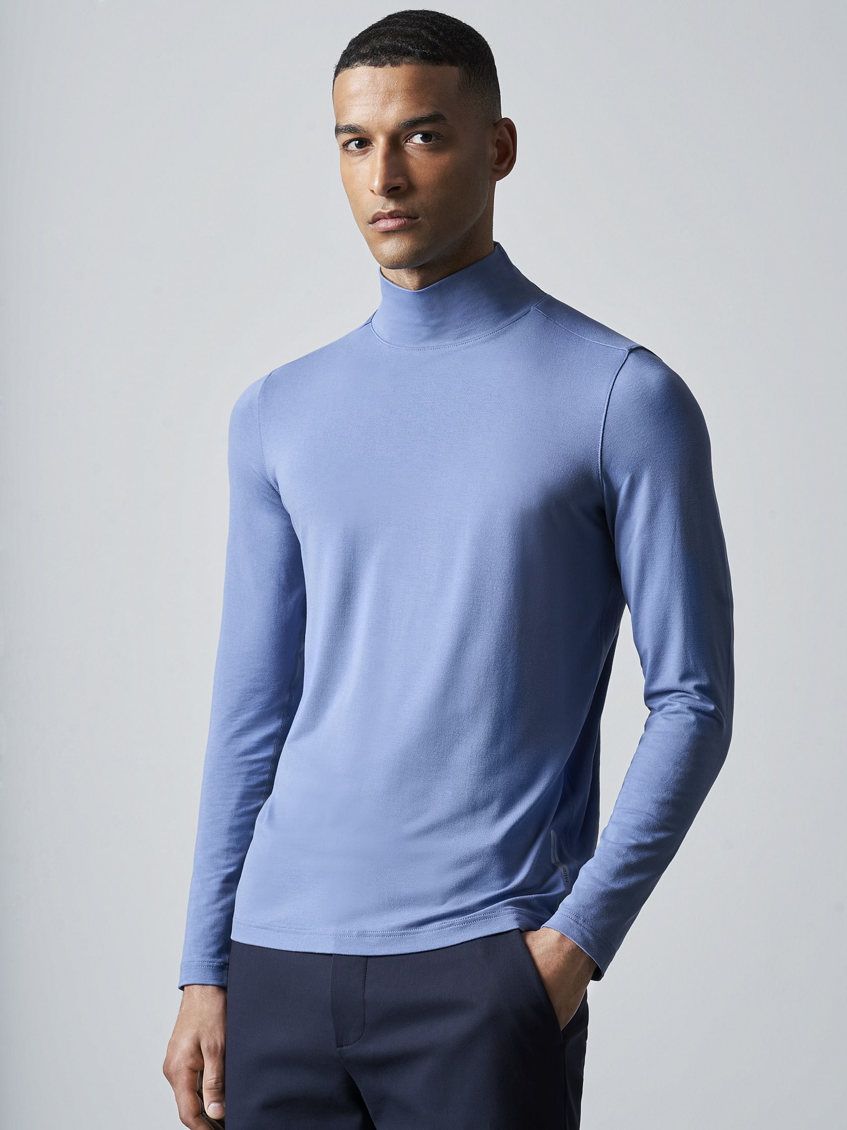 AlphaTauri | SIJUX V1.Y6.02 | Turtleneck Longsleeve T-Shirt in Light Blue for Men